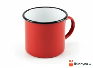 Smaltovaný hrnček červený 450 ml